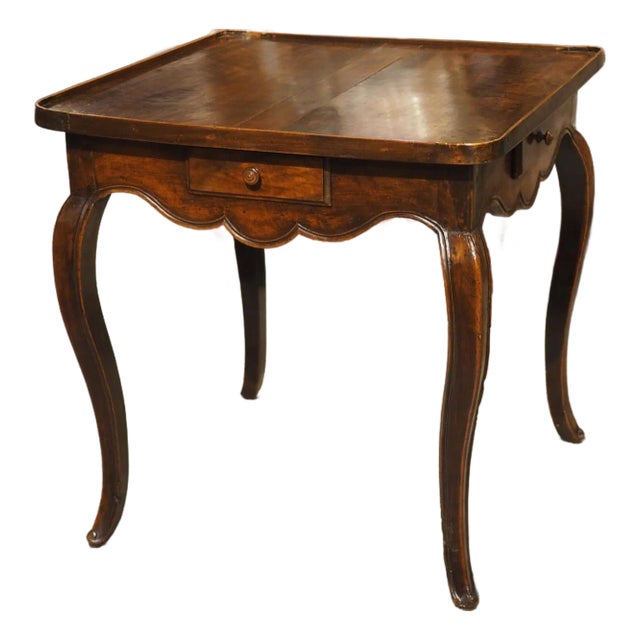 French Louis XV Walnut Wood Table a Jeux Game or Side Table, Circa 1750 For Sale