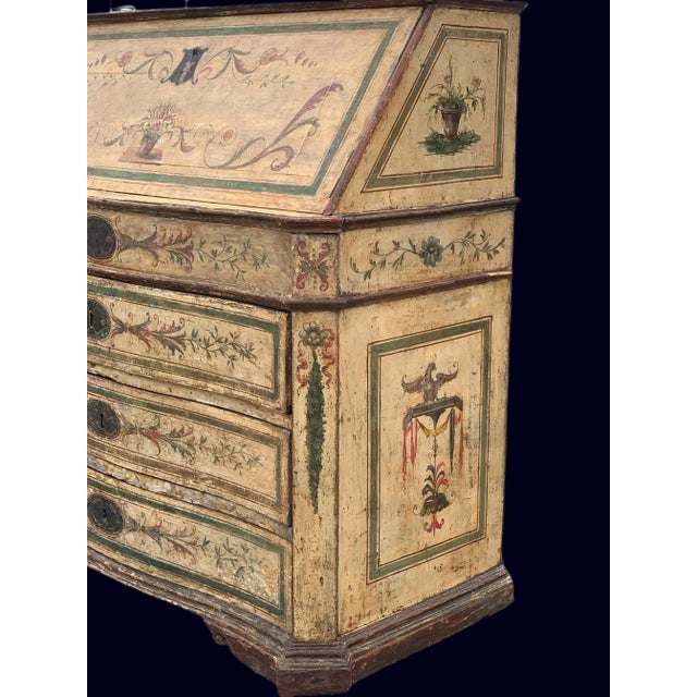 Mid 18th Century 18th Century Italian Painted Secretary Desk For Sale - Image 5 of 9