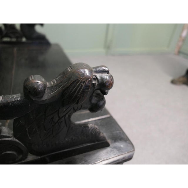Carved Oak Box Settle with Geometric Design, Early 19th Century For Sale - Image 6 of 8