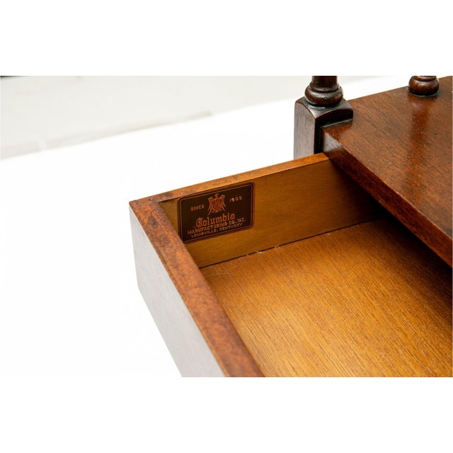 Vintage Mahogany Regency Style Single Drawer Canturbury Magazine Rack For Sale In New York - Image 6 of 6
