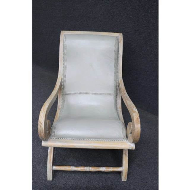 Campeche Style Lolling Chair & Ottoman Set For Sale - Image 4 of 11