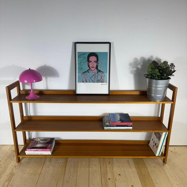 Low Danish Bookcase from the 1960s – Three Mid-Century Shelves