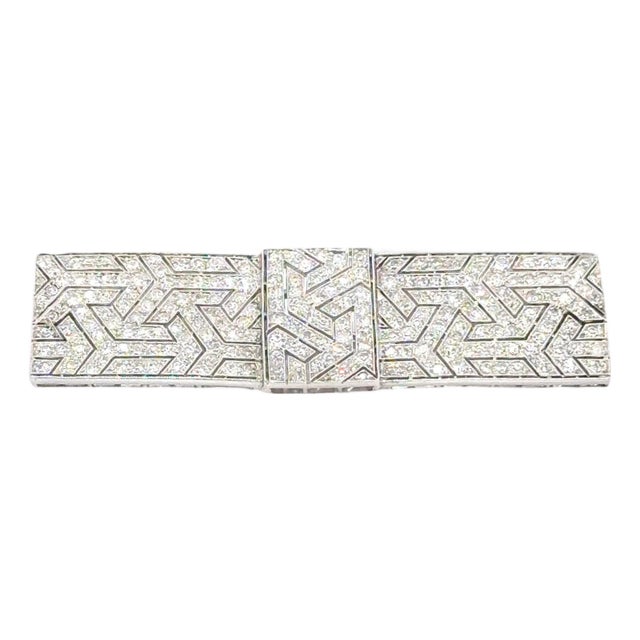 1920s Classic Art Deco Diamond Platinum Brooch For Sale