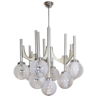 Fonderal Mid-Century Italian Hand Blown Chandelier For Sale