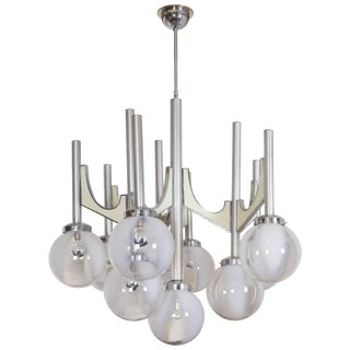 Fonderal Mid-Century Italian Hand Blown Chandelier For Sale