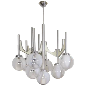 Fonderal Mid-Century Italian Hand Blown Chandelier