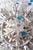 Metal Large Vintage Ceiling Light in Silver-Plated Iron and Blue Glass Leaves from Banci Firenze, 1980s For Sale - Image 7 of 11