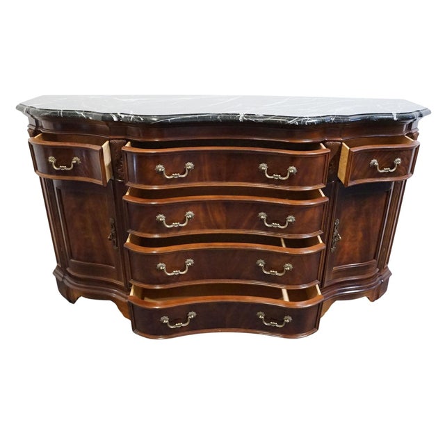 Wood Bernhardt Furniture Contemporary Traditional Style 76" Buffet W. Black Granite Top 368-133 For Sale - Image 7 of 15