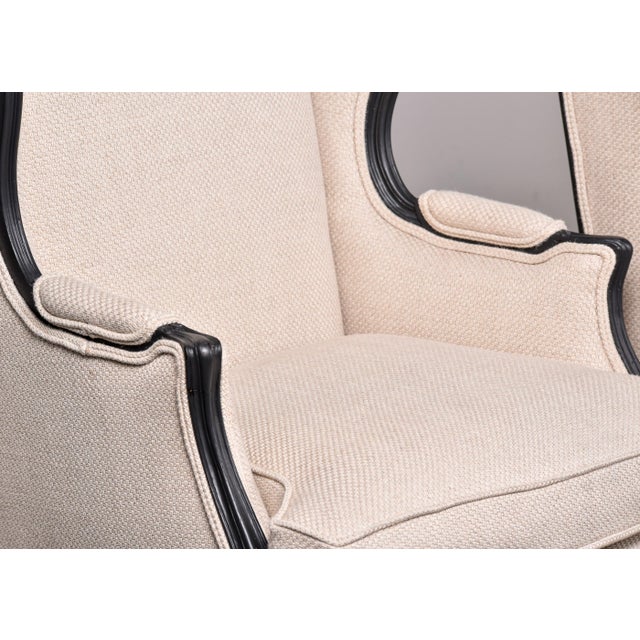 Vintage Louis XV-Style Carved Wingback Chairs With New Upholstery - Pair For Sale - Image 11 of 11