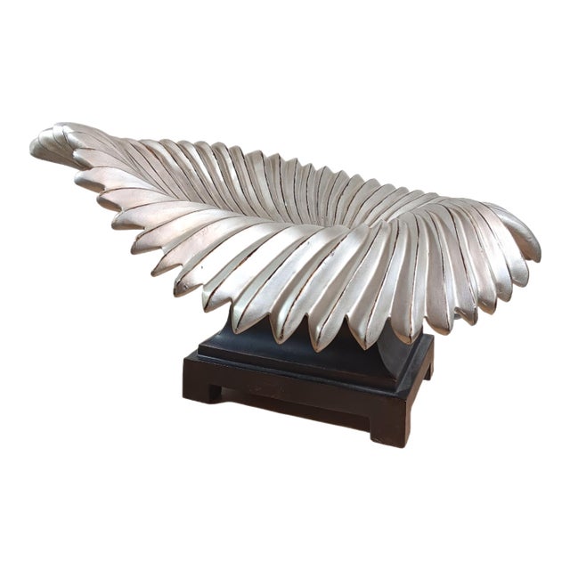 Vintage Carolyn Kinder Palm Frond Bowl With Stand For Sale