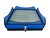 Square ceiling light from Italian modernism, in metal and blue cut glass, entirely handcrafted and finished in Italy in...