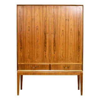 O. Bank Larsens Møbelfabrik Cutlery Cabinet / Highboard / Tall Sideboard / Liquor Cabinet For Sale
