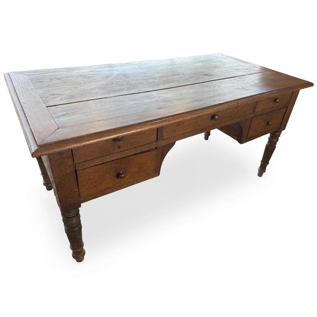 Antique Double-Sided Desk in Oak, 1800s For Sale - Image 4 of 6