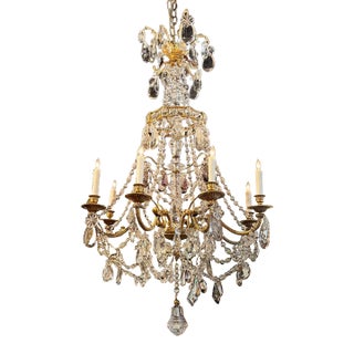 19th Century French Baccarat Manner Bronze and Crystal Chandelier For Sale