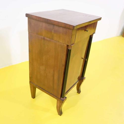 Empire Nightstand in Wood with Door and Drawer For Sale - Image 10 of 12
