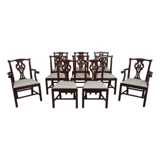 Set of 10 Henkel Harris Mahogany Dining Chairs For Sale