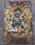 Mid 20th Century Mid 20th Century Xizang Embroidery and Brocade Thangka Buddha Painting - Wrathful Deity Protector Wall Art - Hand Painted Buddhist Sacred Scroll For Sale - Image 5 of 8