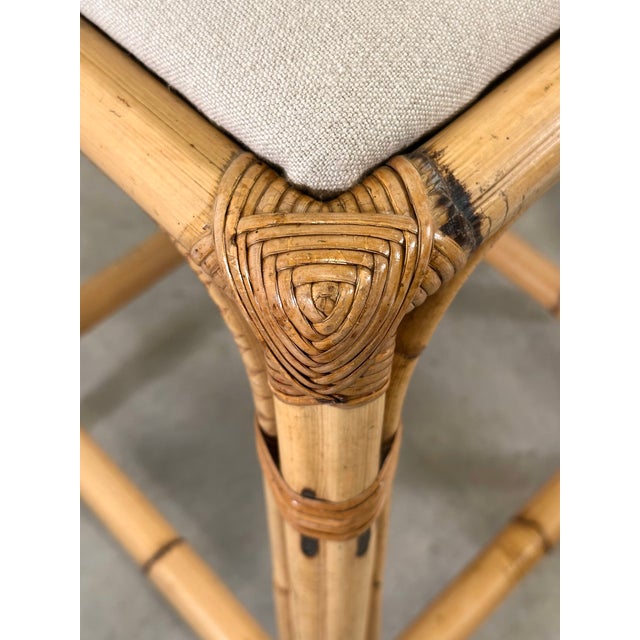 1970s Vintage Bamboo Bar Stools, 1970s, Set of 2 For Sale - Image 5 of 10