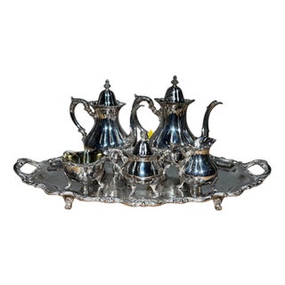 Silver Plated Coffee Set from Wallace, Set of 6 For Sale