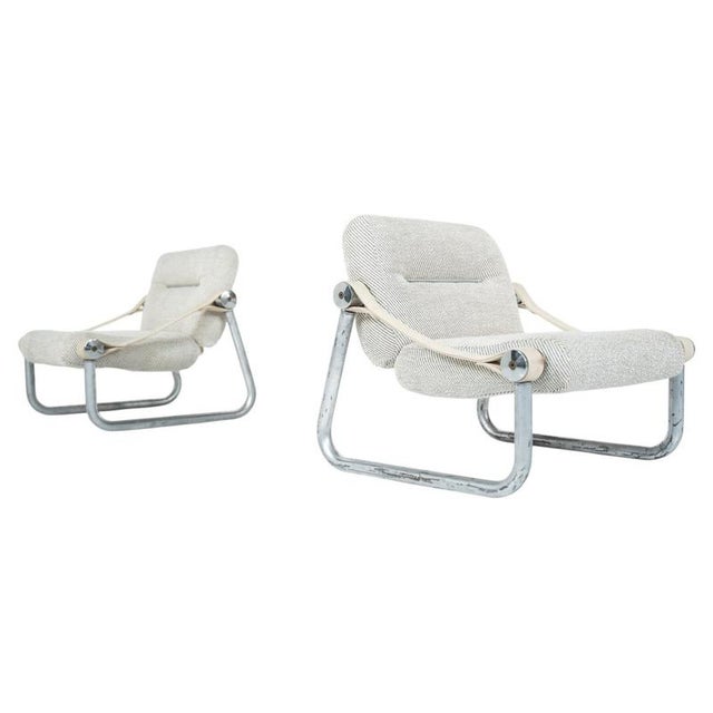 Upholstered Tubular Chrome Lounge Chairs, Italy, 1960s, Set of 2 For Sale - Image 14 of 14