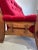 1970’s Vintage French Brutalist Oak and Red Velvet Sofa For Sale - Image 10 of 12