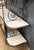 Maison Jansen Style Iron Brass & White Glass Bakers Rack with Cabinet, 1950s For Sale - Image 6 of 18
