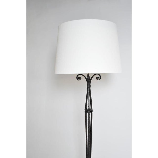 Scrollwork Wrought Iron Floor Lamp. 1930s For Sale - Image 3 of 5