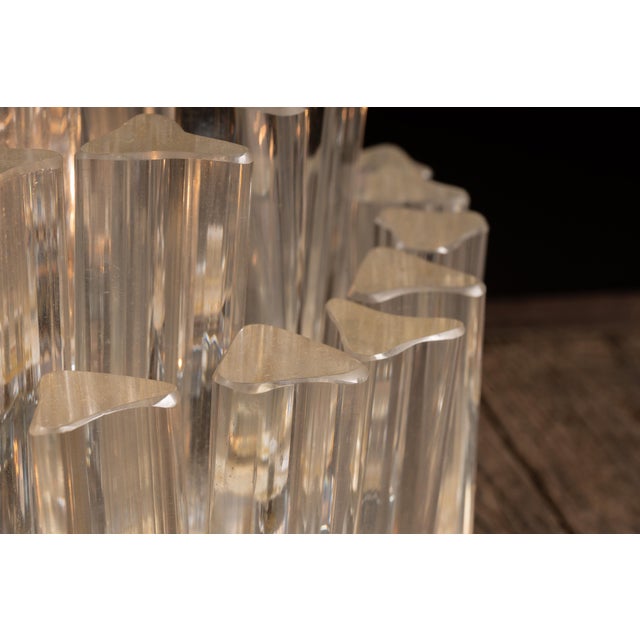 Early 20th Century Mid-Century Modern Lucite Tiered Flush Mount Ceiling Light For Sale - Image 4 of 6