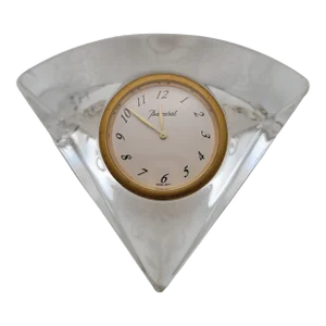 Baccarat Crystal Rendezvous Low Glass Clock Sculpture