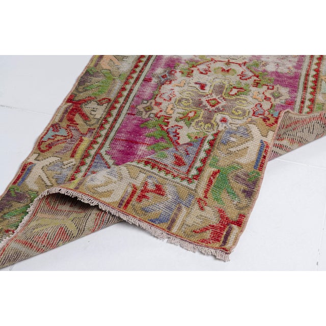 Vintage Wool Turkish Handmade Runner For Sale - Image 4 of 10