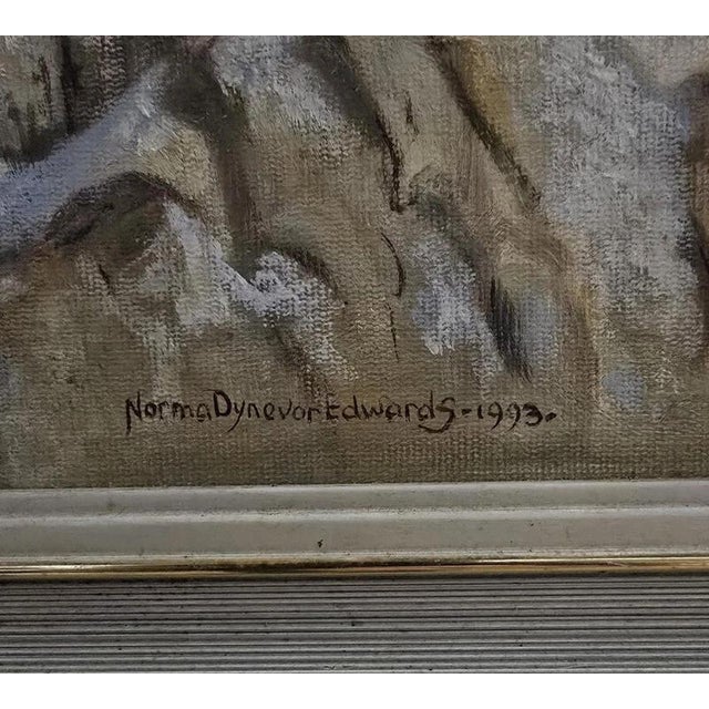 Snowy Falcon Wildlife, 1993, Oil on Canvas, Framed For Sale - Image 7 of 8