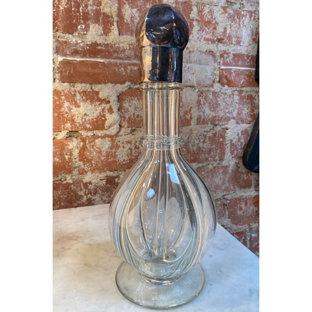 Glass 1950s Decorative Italian Decanter Bottle For Sale - Image 7 of 7