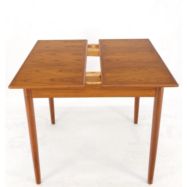 Mid 20th Century Danish Mid-Century Modern Square Teak Refectory Extension Boards Dining Table For Sale - Image 5 of 13