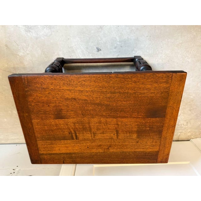 Early 20th Century Antique Jacobean Revival Style Walnut Extension Side Table For Sale - Image 9 of 17