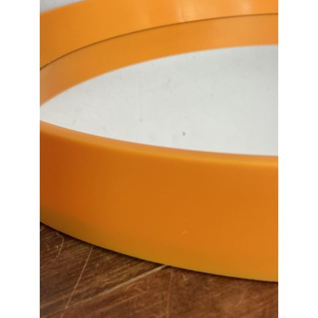 Orange Vintage Danish Round Plastic Mirror, 1970s For Sale - Image 8 of 13