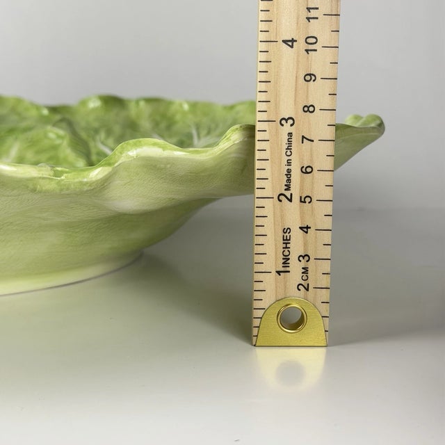 1990s 1990s Rare Fitz & Floyd Majolica Cabbage / Lettuce Serving Bowl For Sale - Image 5 of 5