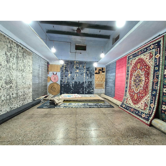 Handwoven Natural Jute Geometric Chevron Doormat Rug For Sale - Image 6 of 9