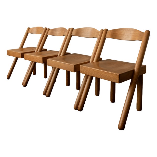 Vintage Italian Iva Dining Chairs by Roberto Pamio & Renato Toso for Stilwood, 1972, Set of 4 For Sale