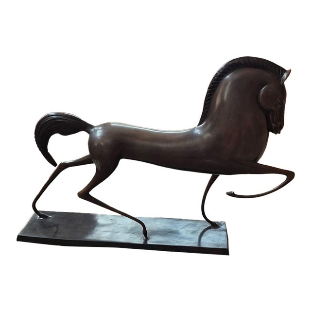Mid 20th Century Etruscan-Style Bronze Equestrian Sculpture, in the Manner of Boris Lovet-Lorski For Sale