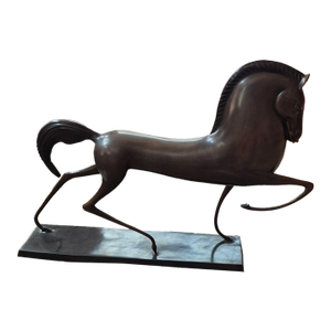 Mid 20th Century Etruscan-Style Bronze Equestrian Sculpture, in the Manner of Boris Lovet-Lorski