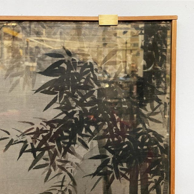 Antique Japanese Silk Tapestry with 5 Foxes in Bamboo Forest, 1700s For Sale - Image 10 of 14