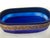 Glass Antique Moser Karlsbad Cobalt Blue Oblong Dish Etched Gilded Band Signed For Sale - Image 7 of 12
