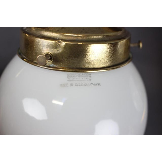 1930s Art Deco Brass Wall Lamps with Opaline Glass, Europe, 1930s, Set of 2 For Sale - Image 5 of 14