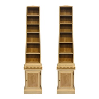 Baker Modern Unfinished Wooden Bookcases - a Pair For Sale