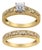 14K Yellow Gold Plated .925 Sterling Silver 1/5 Cttw Diamond Art Deco Style Engagement Ring Bridal Set (I-J Color, I3 Clarity) - Ring - Size 5 For Sale
