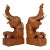 Mid Century Hand Made Solid Wood Carved Elephant Head Bookends - a Pair For Sale