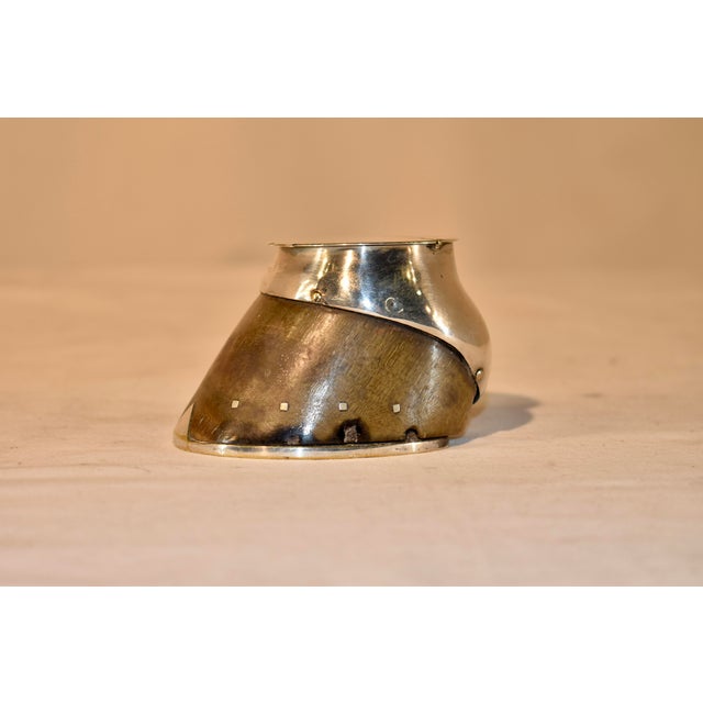 Sterling mounted horse hoof inkwell marked by the maker C & Co. from Chester, and date marked 1920. Great piece for...