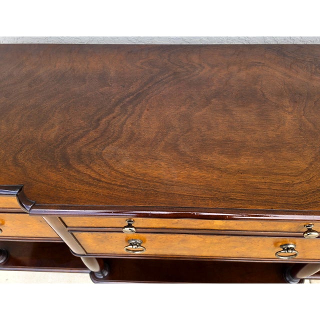 Baker Furniture Italian Provincial Mahogany Burl Wood Credenza Sideboard Buffet For Sale - Image 15 of 18