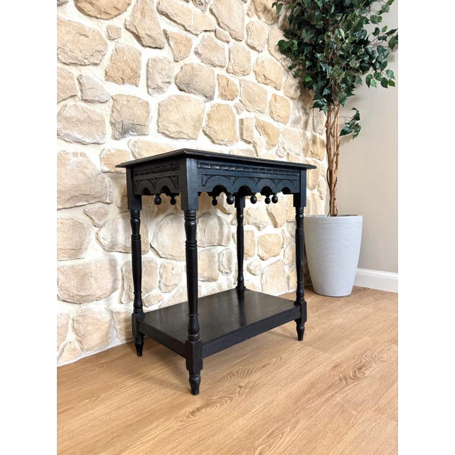 Antique gothic ebonised lowboy side table. This is a lovely table with great proportions perfect as a side table in a...