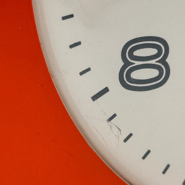 Cream Vintage Wall Clock from Ritz Italora, Italy, 1960s For Sale - Image 8 of 11